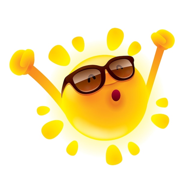 Summer sun with hands up