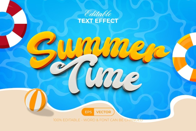summer time text effect 3d soft style editable text effect