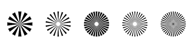 sun burst radial element set radial stripes sunburst with center
