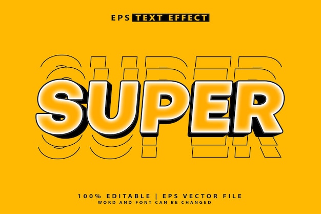 super 3d premium text eps editable