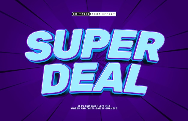super deal editable text effect with a discount and sale text style