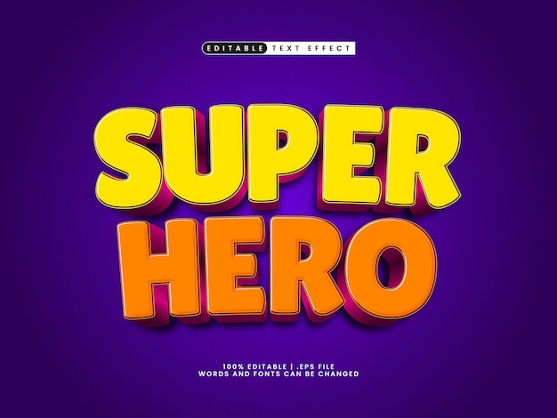 super hero editable text effect in kids and joyful text style