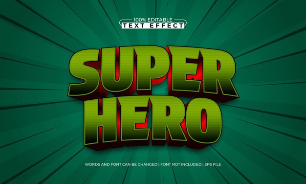 super hero editable text effect with a power and hero text style