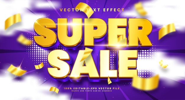 Super sale 3d editable vector text style effect suitable for promotion product name