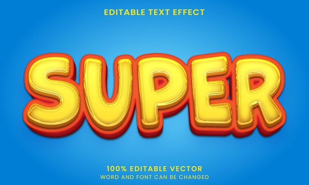Super sale cartoon 3D Editable text Effect Style