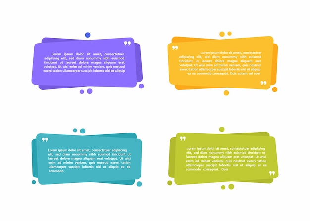 Super set different shape geometric texting boxes Colored abstract shapes for quote and text Modern flat style vector illustration