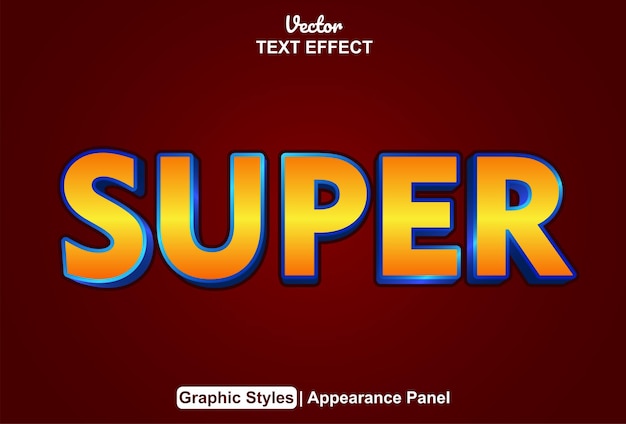 Super text effect with graphic style and editable