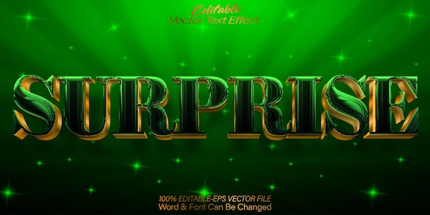 Surprise Vector Text Effect Editable Alphabet Green