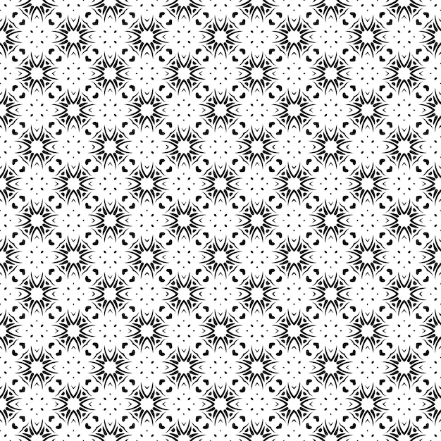 Svart og hvit sømløs mønstertekstur Gråtonet ornamental grafisk design Mosaikkornamenter Mønstermal