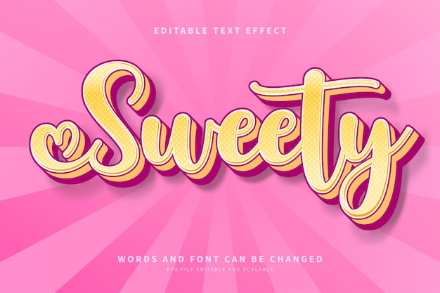 Sweety colorful editable text effect