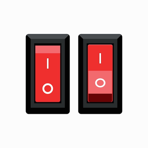 switch in on and off positionvector illustration