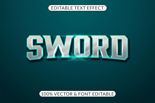 Sword Text effect editable shiny text style
