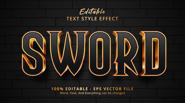 Sword text on movie style effect, editable text effect