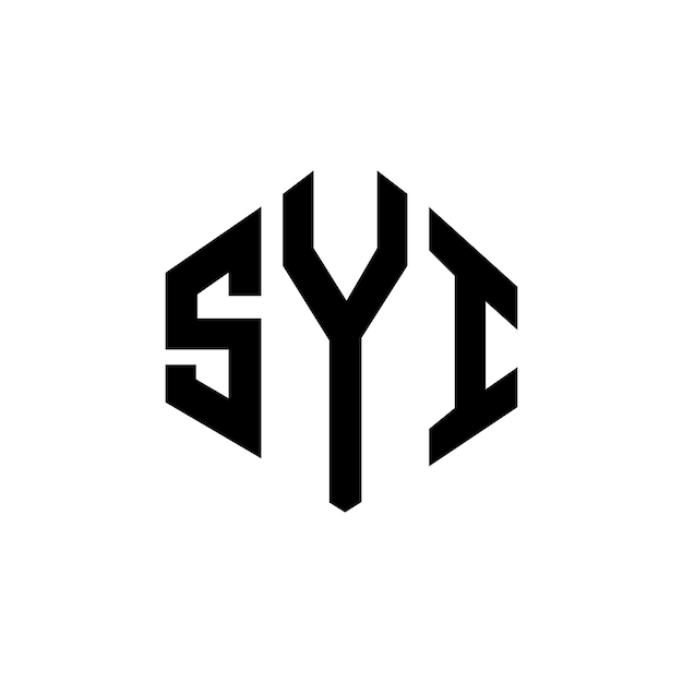 SYI letter logo design with polygon shape SYI polygon and cube shape logo design SYI hexagon vector logo template white and black colors SYI monogram business and real estate logo