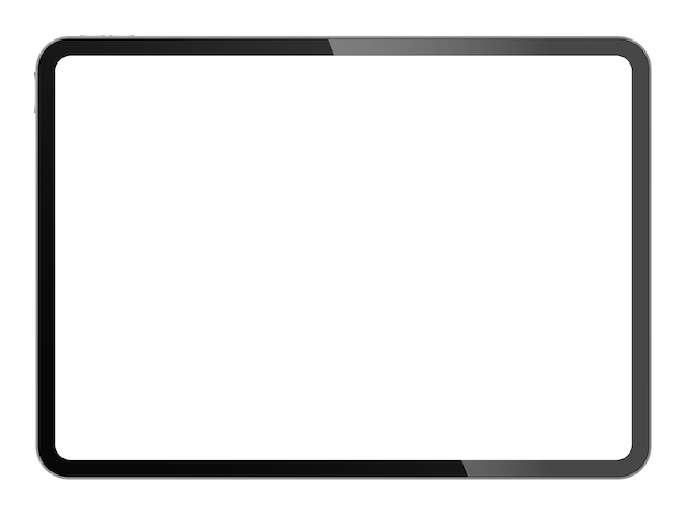 Tablet device blank screen shiny frame mockup template