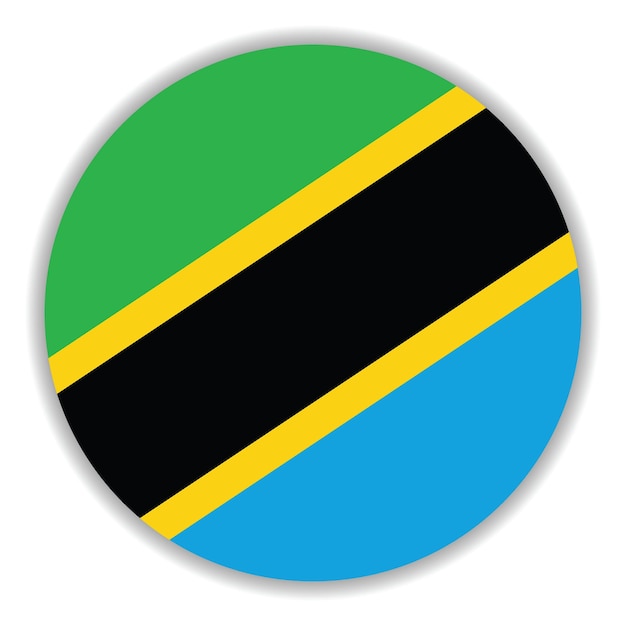 Tanzania circle flag icon digital vector illustration