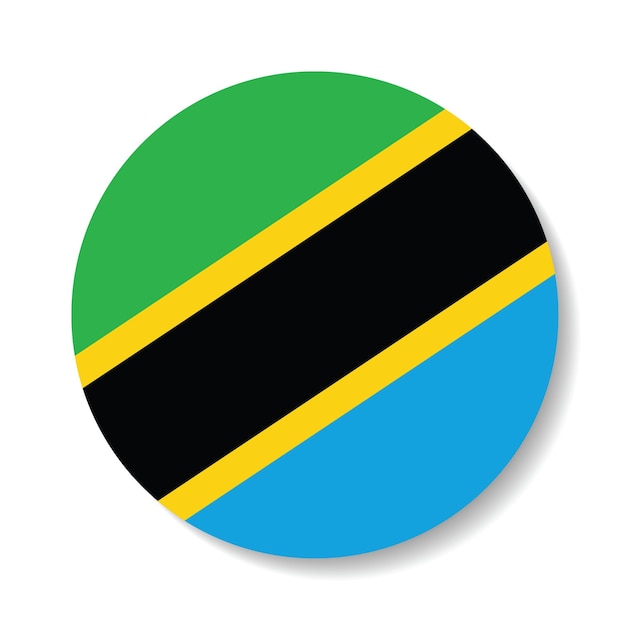 Tanzania circle flag logo icon digital vector illustration design
