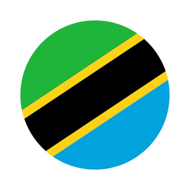 Tanzania Round flag vector icon design Tanzania circle flag design