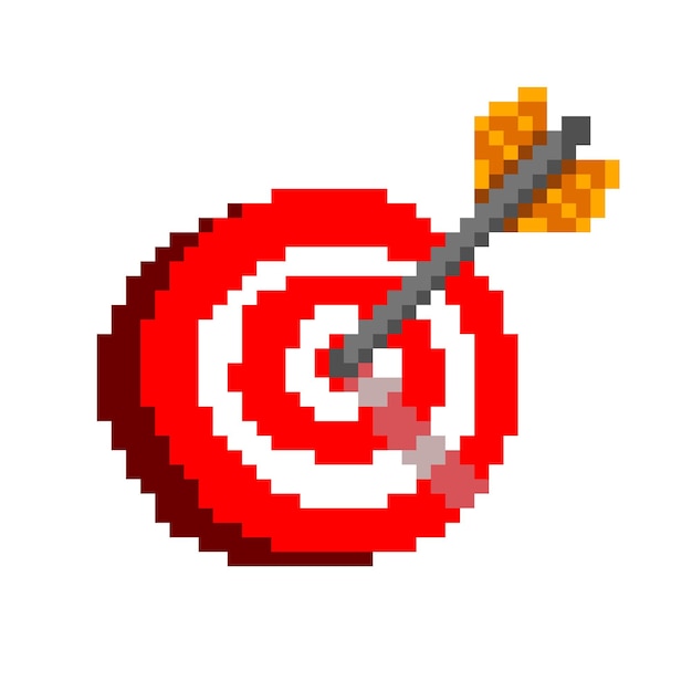 Target darts pixel archery Vector illustration