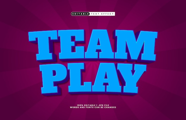 team play editable text effect with a fun and happy text style