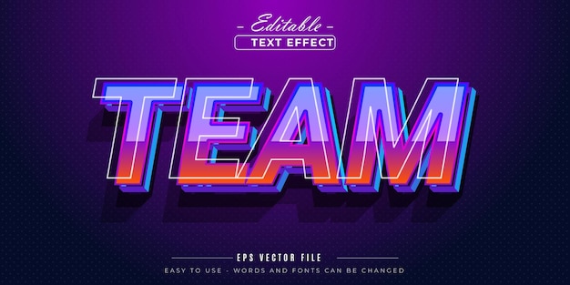 Team text style editable text effect