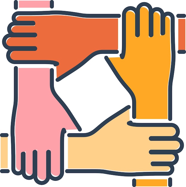 teamwork or hands friends