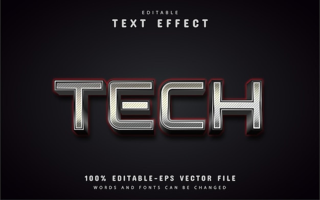 tech text, silver style text effect
