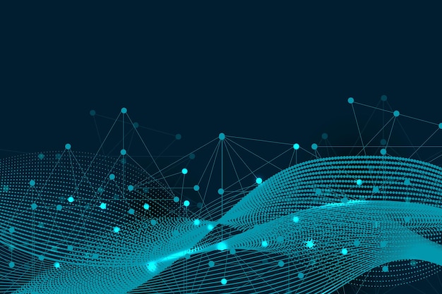 Technology abstract background with connected line and dots Big data visualization