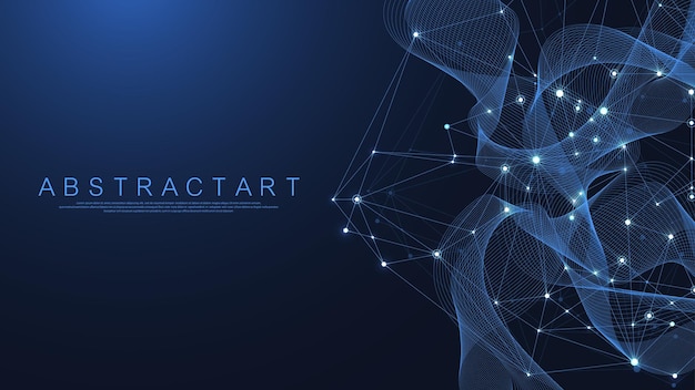 technology abstract lines and dots connection background connection digital data and big data concept digital data visualization vector illustration