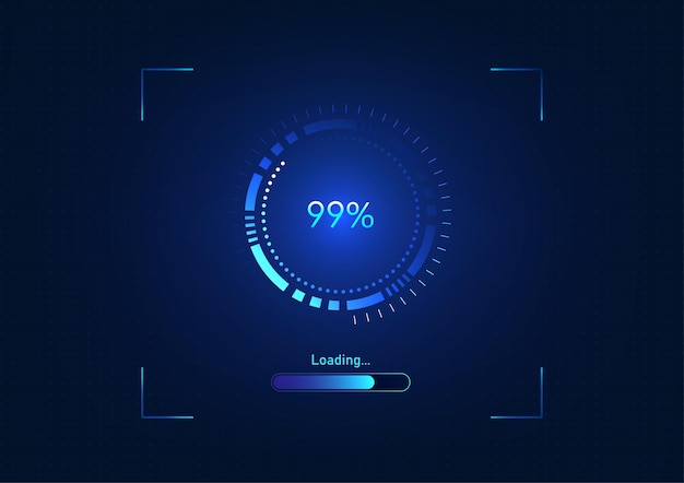 Technology background Hi tech digital data loading screen via network Show data percentage