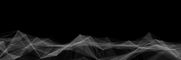 Technology black wave with lines Big data visualization Analytics representation Digital background Vector illustration