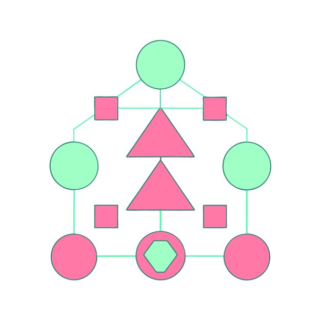 Technology Concept Vector Illustration Featuring Algorithm Design Elements Flat Style