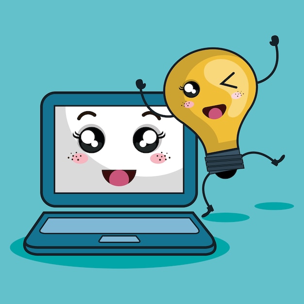 technology device character kawaii style vector illustration design