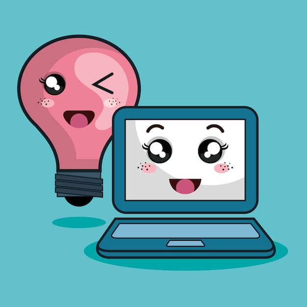 technology device character kawaii style vector illustration design
