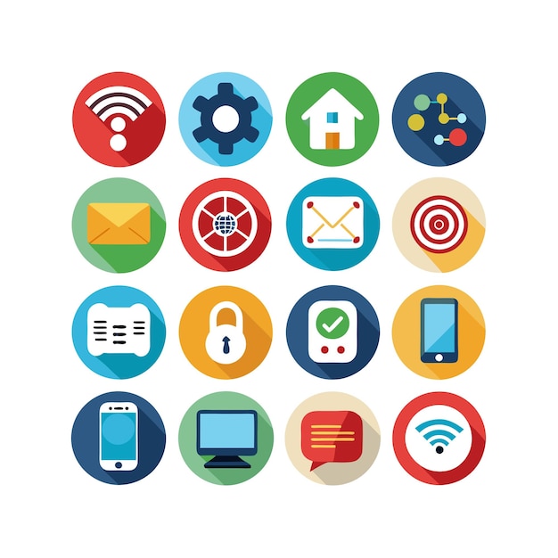 Technology Icon Set Vector Illustration for Documents Websites and Mobile Applications