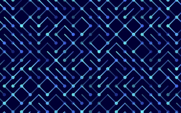 Teknologi Vektor sømløst mønster Banner Geometrisk stripete ornament Monokrom lineær bakgrunnsillustrasjon