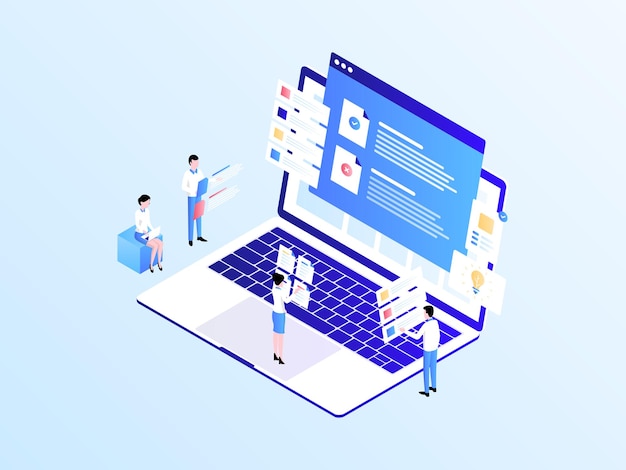 term and condition isometric illustration light gradient. suitable for mobile app, website, banner, diagrams, infographics, and other graphic assets.