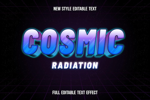 Text effect  cosmic radiation color blue and purple
