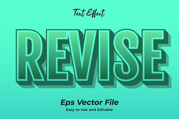 text effect revise editable and easy to use premium vector