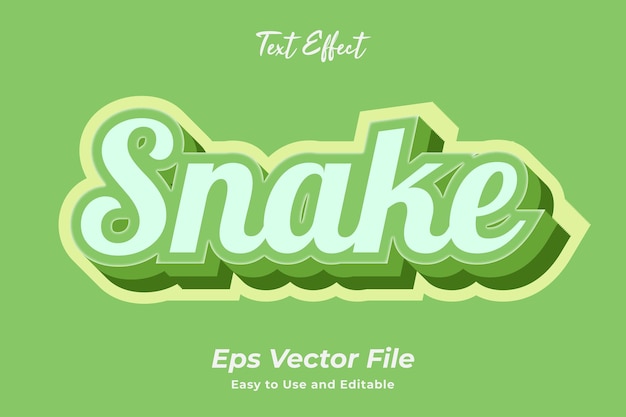 Text effect Snake Editable and easy to use Premium vector