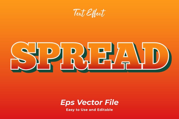 Text Effect Spread Editable and easy to use Premium vector