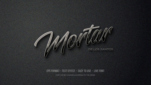 text style effect black metallic elegant