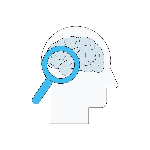 The brain is explored by a magnifier