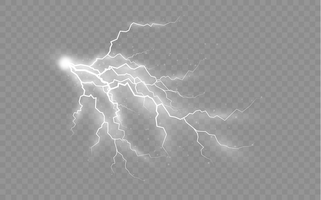 The effect of lightning and lighting set of zippers thunderstorm and lightning light and shine