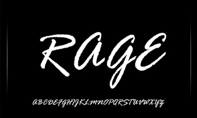 The font is from the company Rage
