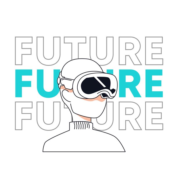 The Future Virtual Reality Design Illsutration