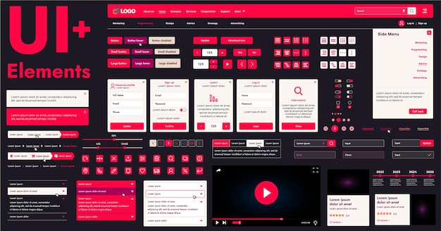 These graphic components provide a comprehensive approach to the development of interfaces that meet modern requirements for functionality and aesthetics in Internet resources