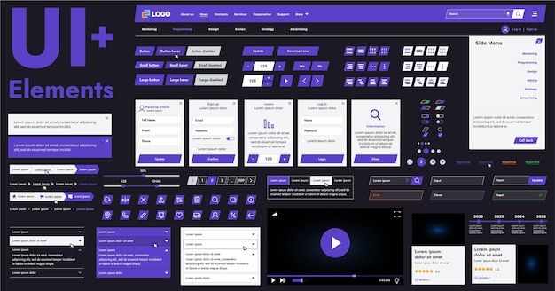These graphic components provide a comprehensive approach to the development of interfaces