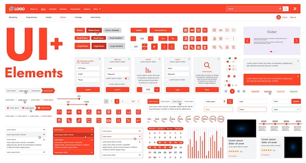 These graphic components provide a comprehensive approach to the development of interfaces