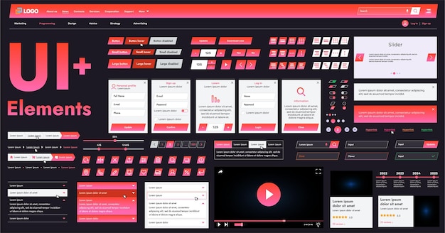 These graphic components provide a comprehensive approach to the development of interfaces